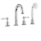 Crosswater Belgravia Lever Deck Mounted Bath 4 Hole Set With Pull Out Hand Shower Chrome