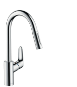 Hansgrohe Focus Single Lever Kitchen Sink Mixer With Pull Out Spray - Chrome
