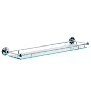 Lefroy Brooks Edwardian Glass Shelf with Rail - Chrome