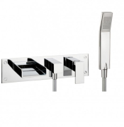 Crosswater Water Square Chrome Wall Mounted Bath Shower Mixer