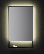 Nocode Castore 500 x 800mm Rectangular Black LED Mirror
