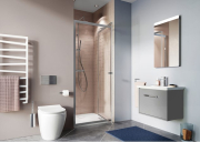 Crosswater Clear 6 900mm Infold Shower Door Silver Frame Clear Glass 