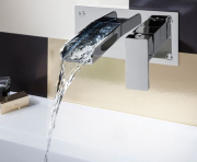 Crosswater Water Square Chrome Wall Mounted Basin Mixer