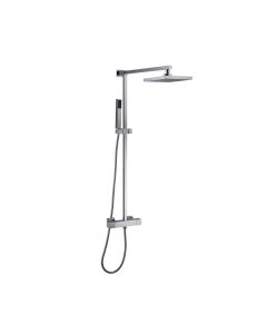 Just Taps Kubix Square Chrome Exposed Shower Valve With Fixed Head & Handset