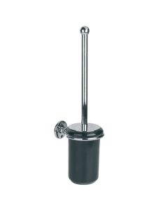 Lefroy Brooks Classic Toilet Brush Holder With Black China - A/Gold