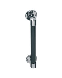 Lefroy Brooks Classic Grab Bar With Black Bar - Silver Nickel