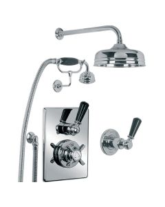 Godolphin Concealed Shower Valve With 200mm Rose &  Kit Silver Nickel