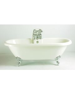 Heritage Oban Double ended Roll Top Bath 2 Tap Hole -White