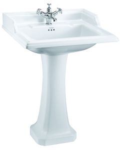 Burlington 1H 650 x 575 Classic Basin with Overflow in White