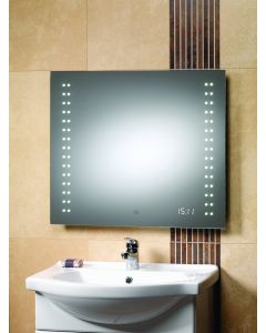 Qualitex Supplies 600 x 700 Mirror With Lights & LED Clock 