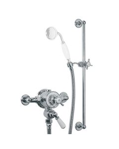 Godolphin Exposed Thermo Shower Mixer Valve With Slide Rail - Chrome