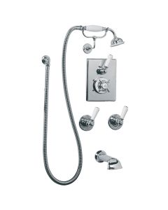Lefroy Brooks Godolphin Thermo with Manual Bath Filler - S/Nickel