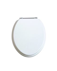 Traditional WC Seat Soft Close Chrome/White Gloss Finish