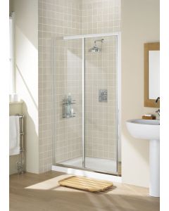 Lakes Classic 1200mm Sliding Door Silver Frame 6mm Glass