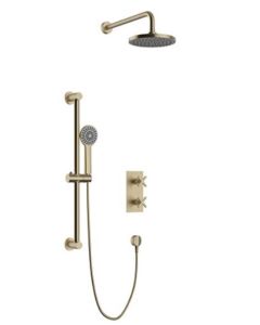 Salcombe Concealed Valve, Fixed Head & Shower Kit Brass