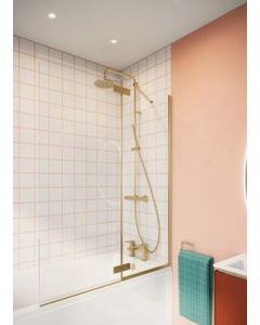 Clear 6 Double Bath Panel Brushed Brass for Stylish Bathroom