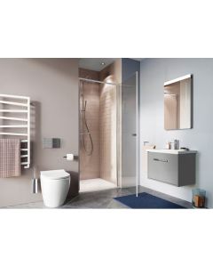 Crosswater Clear 6 800mm Hinged Shower Door Silver Frame