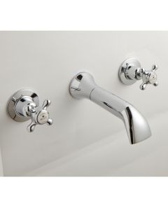 Victrion Crosshead 3-hole Wall Mounted Basin Mixer 