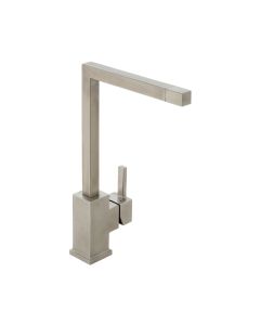 VADO Tetra Mono Sink Mixer - Swivel Spout - Brushed Stainless Steel Finish