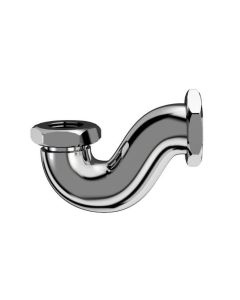 Chrome Plated 117 x 50mm Shallow P-Trap Waste For Baths