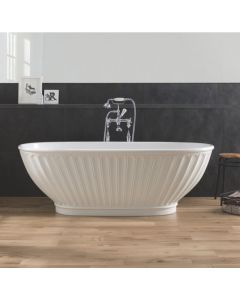 BC Designs Casini 1680 x 750mm Composite Free Standing Bath Double Ended Polished White