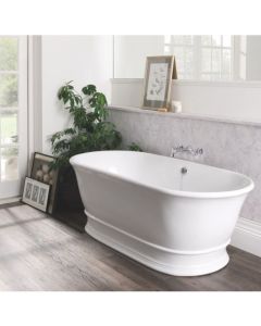 BC Designs Bampton 1555 x 740mm Composite Free Standing Bath Double Ended Polished White