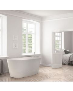 BC Designs Sorpressa 1510 x 760mm Composite Free Standing Bath Double Ended Silk Matt White