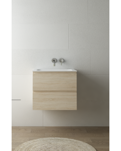 LUXE81 Dune Oak 600 Cabinet With Matte Stone Basin