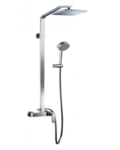 Just Taps Vue Single Lever Shower Mixer With Riser Rail Kit