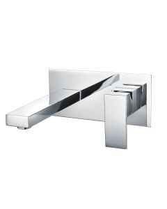 Modern Faucet Design- Square Chrome Wall Mounted Basin Mixer
