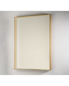 Emporio Bagno Fenice 600 x 800mm Rectangular Brushed Gold LED Mirror With Demister