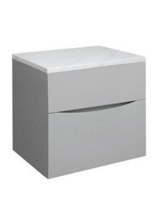 Glide 600mm Double Drawer Unit Storm Grey