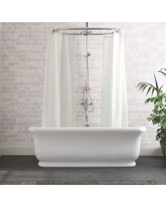 BC Designs Senator 1804 x 850mm Solid Surface Free Standing Bath Double Ended Polished White
