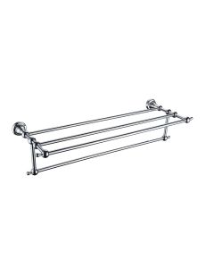 Holborn Double Steel Towel Shelf in Chrome for Modern Space