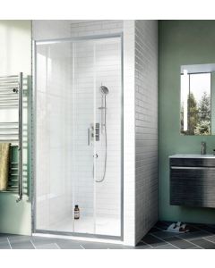 Kai 6 Single Sliding Bath Door 1100mm x 1900mm - Silver