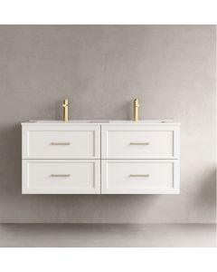 LUXE81 Angel 1200 Matte White Cabinet With Ceramic Basin