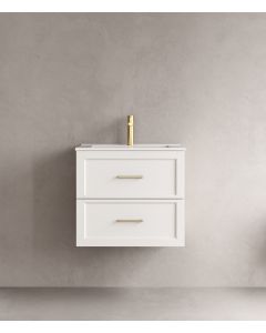 LUXE81 Angel 600 Matte White Cabinet and Ceramic Basin