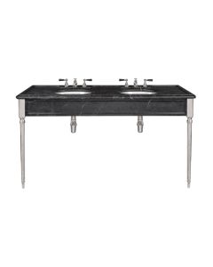 Lefroy Brooks Edwardian 1700 x 590 Double Black Marquina Marble Console With Chromium Plate