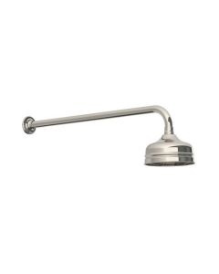 Lefroy Brooks Classic Long Projection Arm with Wall Bracket & 5" Classic Rose - Nickel
