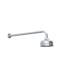 Lefroy Brooks Classic Long Projection Arm with Wall Bracket & 5" Classic Rose - Chrome