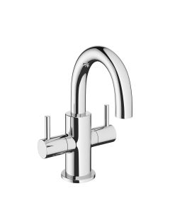 Crosswater Mike Pro basin mini monobloc with twin levers chrome
