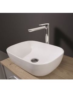 Real 490mm Curved Countertop Ceramic Basin - White
