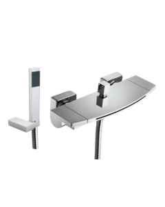 Just Taps Flow Wall Mounted Bath Shower Mixer With Kit