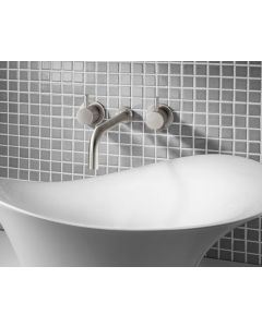MPRO Wall Mounted Basin Mixer Brushed Stainless Steel