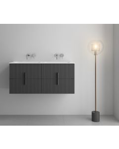 LUXE81 Tweed 1200 Dark Grey Cabinet With Matte Basin