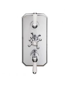 BDC Traditional Chrome Two Outlet Shower Thermostatic Mixing Valve