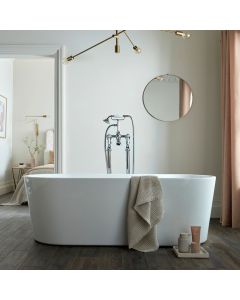 BC Designs Viado 1580 x 740mm Free Standing Bath Double Ended White Gloss