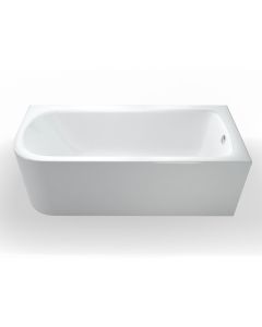 Viride offset bath 1700 x 750 x 435mm RH - White gloss