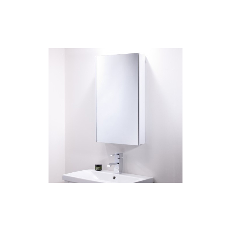 Door Slim Mirror Cabinet White Gloss, Slimline Bathroom Mirror Cabinet With Shaver Socket