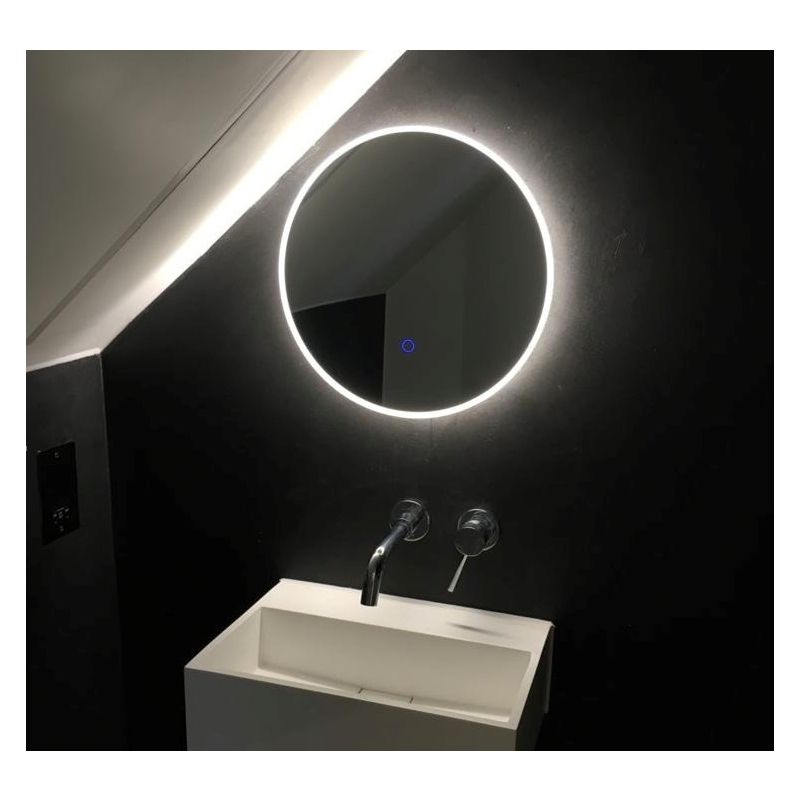 Oska Round Led Mirror 400 X 400mm With, Illuminated Mirror Bathroom Round